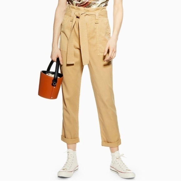 Topshop rory paperbag waist utility trousers size 12 - Picture 1 of 8